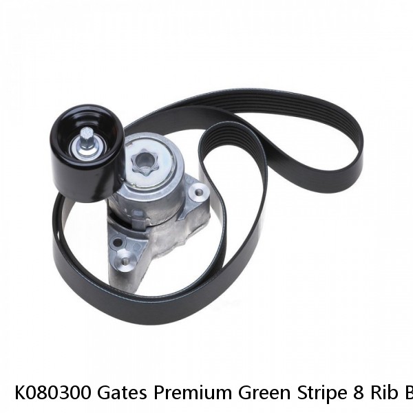 K080300 Gates Premium Green Stripe 8 Rib Belt 30.75" Long #1 image